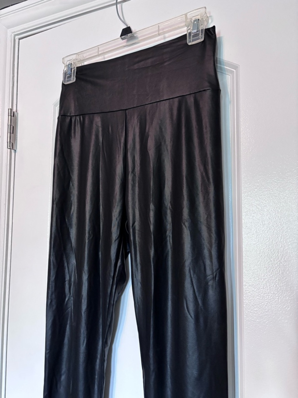 Material Girl Faux Leather Leggings Black High Waist Y2K Chic Size Medium - Picture 4 of 6